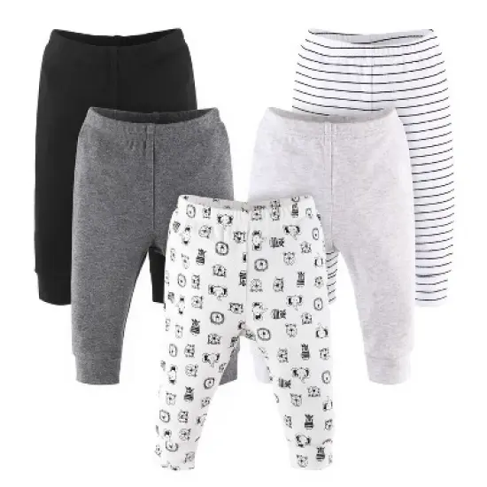 The Peanutshell 5-Pack Baby Pants, Gray Safari Animals image {6}