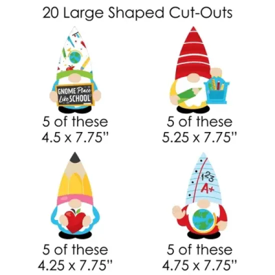 Big Dot of Happiness School Gnomes - Teacher and Classroom DIY Decorations - Clothespin Garland Banner - 44 Pieces image {6}