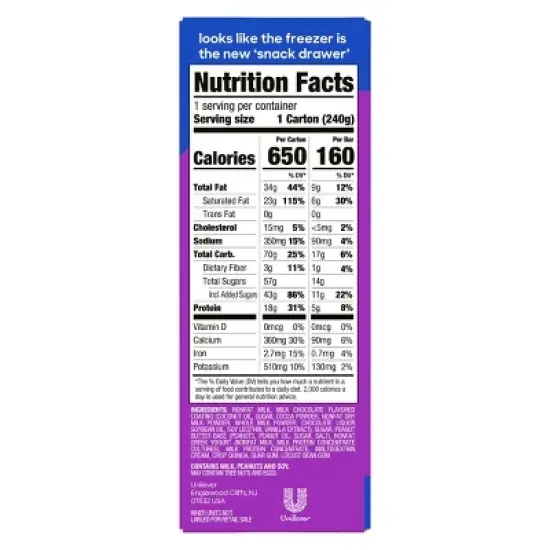 Yasso Frozen Greek Yogurt Indulgent Peanut Butter Dark Chocolate Crunch - 4ct image {3}