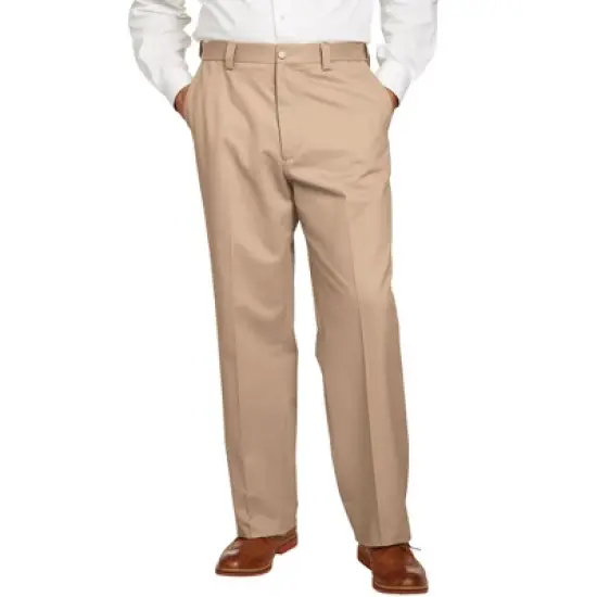 KingSize Men's Big & Tall Relaxed Fit Wrinkle-Free Expandable Waist Plain Front Pants image {3}