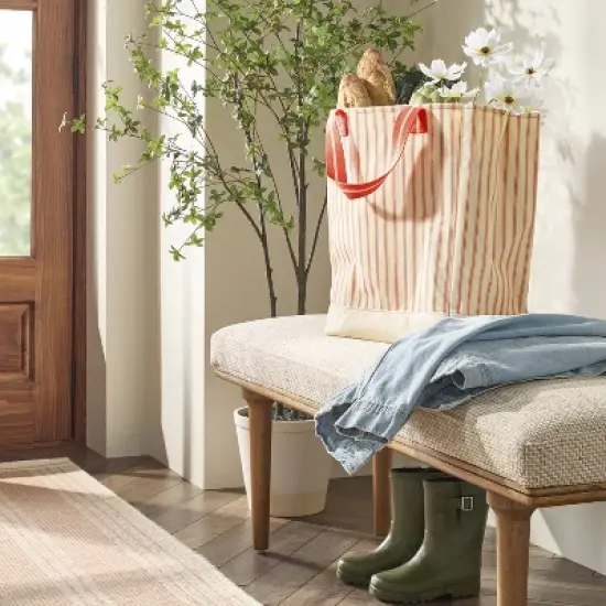 Engineered Stripe Market Tote Orange/Natural - Hearth & Hand&trade; with Magnolia image {1}