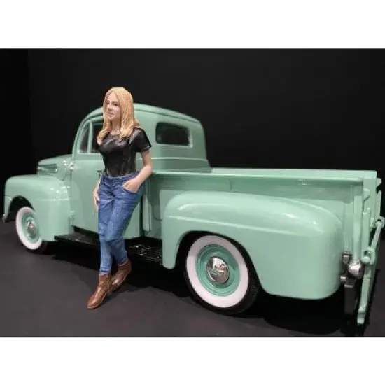 Car Girls in Tees Figurines 4 piece Set for 1/18 Scale Models by American Diorama image {1}