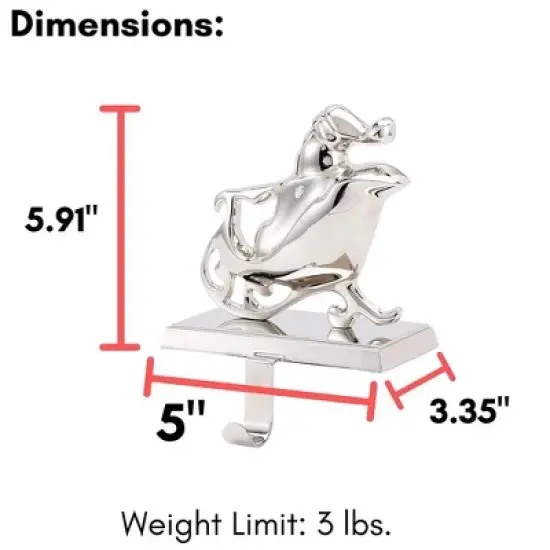 BirdRock Home Reindeer and Santa Claus Stocking Holder Set for Mantle image {5}