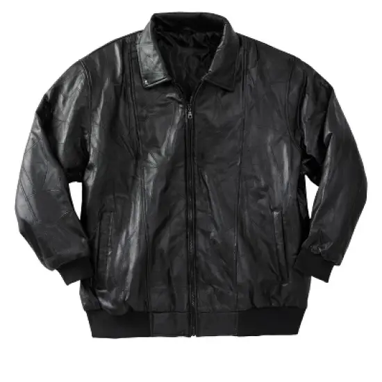 KingSize Men's Big & Tall Embossed Leather Bomber Jacket image {1}