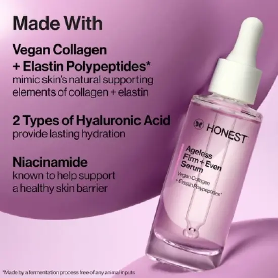 Honest Beauty Ageless Firm and Even Serum with Vegan Collagen and Niacinamide - 1.0 fl oz image {11}
