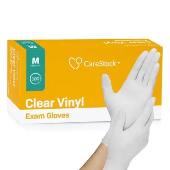CareStock Vinyl Exam Gloves - Ultra-Strong with Slip-Resistant Textured Grip - Disposable Powder-Free Medical Gloves for Cooking & Healthcare image {10}