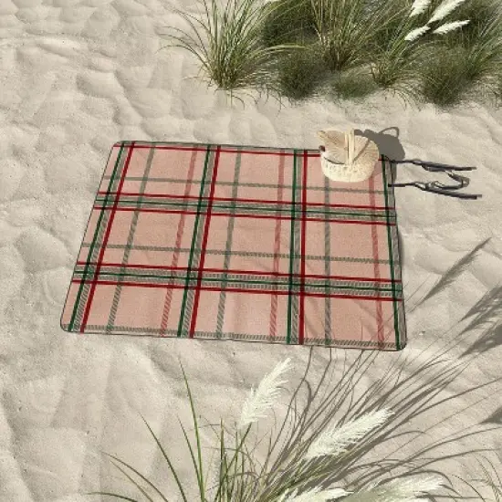 Emanuela Carratoni Tartan Theme on Pink Picnic Blanket -Deny Designs image {2}