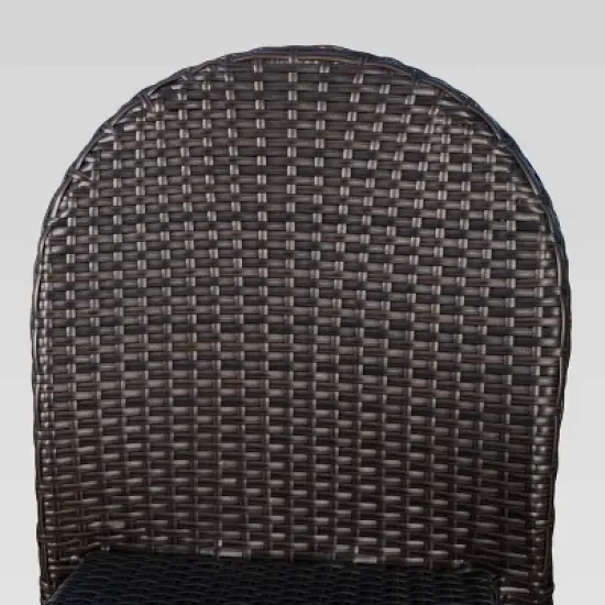 Aurora 2pk Wicker Stacking Chairs - Brown - Christopher Knight Home image {4}