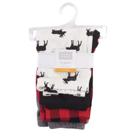 Hudson Baby Infant and Toddler Boy Cotton Pants 4pk, Moose image {1}