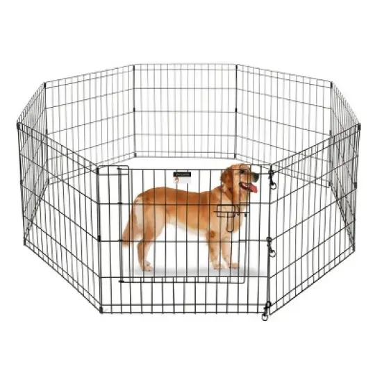 Pet Adobe 8 Panel Folding Metal Playpen with Door image {2}