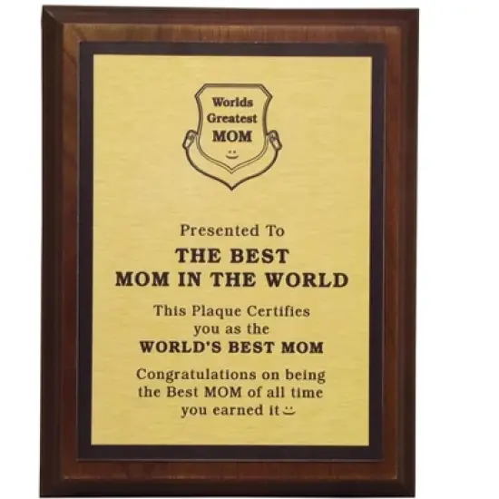LEMONSODA World's Greatest Plaque (The Best Mom In the World) - Gold/Brown image {4}