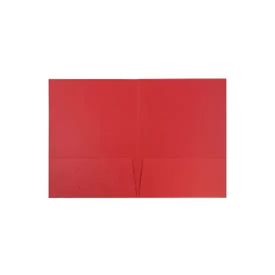 JAM Paper Two-Pocket Textured Linen Business Folders Red Bulk 100/Box (386Lreb) 386LREB image {1}