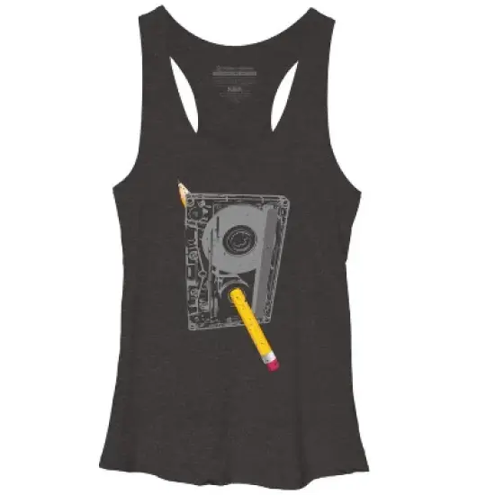 Women's Design By Humans Old School Pencil Rewind By clingcling Racerback Tank Top image {4}