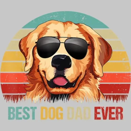 Men's Design By Humans Best Dog Dad Ever Golden Retriever By LuckyCharm99 T-Shirt image {1}