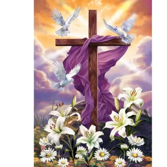 Briarwood Lane Garden Flag 18x12.5 For Outdoor Sunrise Easter Cross Garden Flag Flag For Easter Garden Flag Flags For Outside image {2}