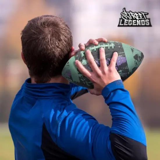 Street Legends Youth Football for Kids, Graffiti Printed Composite Leather Size 8 for Training, Practicing, & Recreational Play (Hunter Green) image {4}