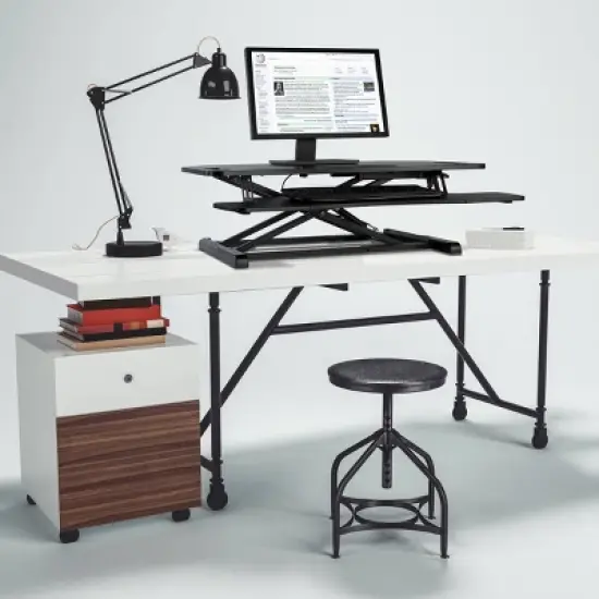 Adjustable Height Extra Large Standing Desk Converter Black - Atlantic image {2}