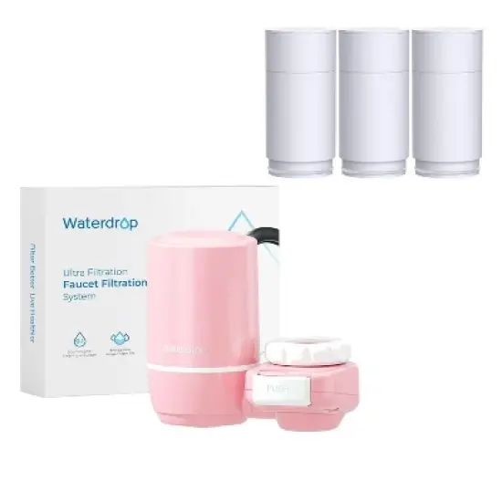 Waterdrop Ultra Filtration System for Skincare, NSF Certified Faucet Water Filter,320 gal.,Pink, Includes Extra FF-02A-3 Filter image {9}