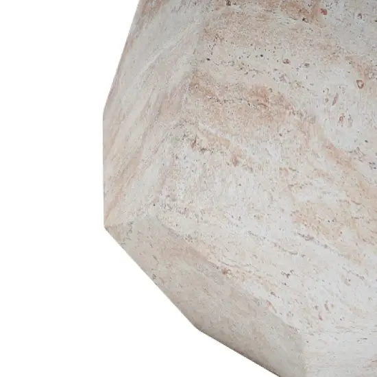 Christopher Knight Home Gerda Outdoor Hexagonal Shape Travertine Lightweight Concrete Side Table image {5}