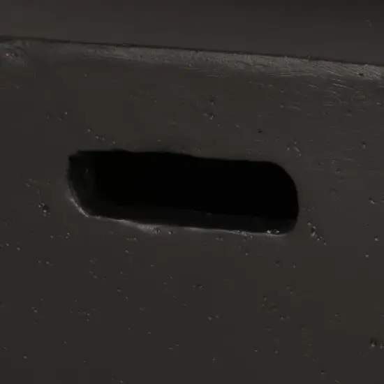 GDFStudio Aruda Outdoor Lightweight Concrete Square Wood Burning Fire Pit, Dark Gray image {7}