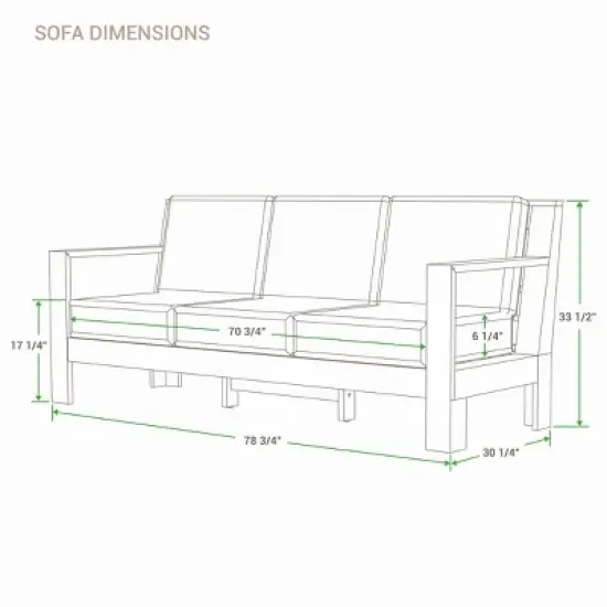 Cambridge Casual Logan Teak Wood Outdoor Sofa with Sunbrella Cast Shale Cushion: Weather-Resistant, 3-Seater Patio Furniture image {11}