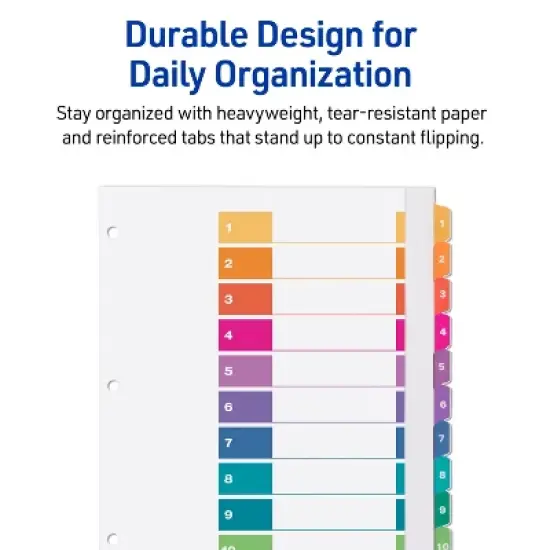 Avery Extra-Wide Dividers, 10 Tabs, Ready Index (4 Sets of 34776) image {5}