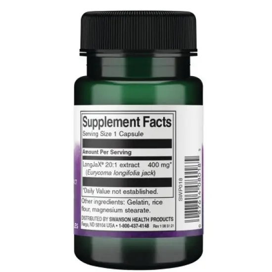 Swanson Herbal Supplements Longjax Eurycoma Longifolia Jack Extract 400 mg Capsule 30ct image {1}