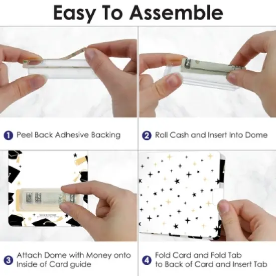 Big Dot of Happiness Assorted Graduation - DIY Graduation Cash Holder Gift - Funny Money Cards - Set of 6 image {2}