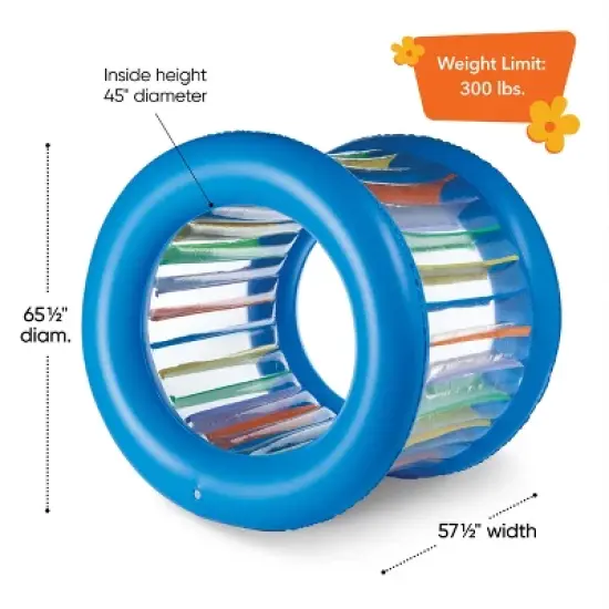 Hearthsong Roll With It Giant Inflatable Colorful Rolling Wheel for Active Outdoor Play image {2}
