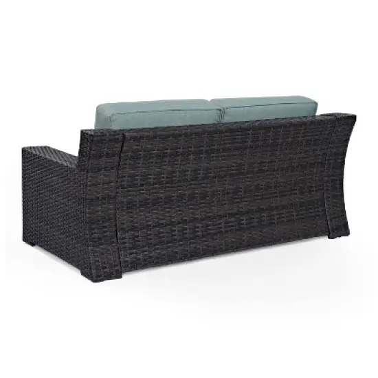 Beaufort Outdoor Wicker Loveseat - Mist - Crosley image {9}