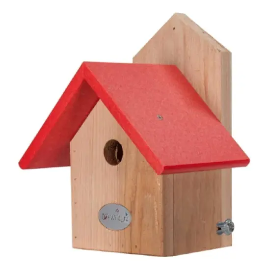 JCS Wildlife Chickadee Post Mount Birdhouse with Recycled Poly Lumber Roof image {11}