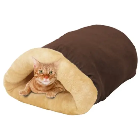 GOOPAWS 4 in 1 Self Warming Burrow Cat Bed Sleeping Cave image {8}