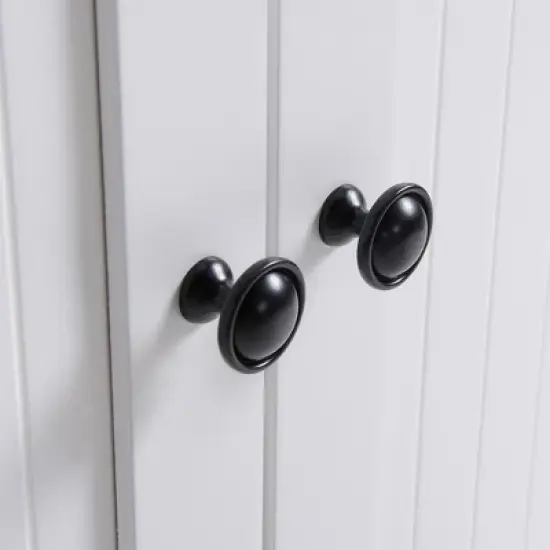 HOMCOM Fluted-Style Wooden Kitchen Island, Storage Cabinet w/ Drawer, Open Shelving, and Interior Shelving for Dining Room image {5}