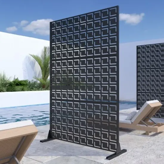 Dovelina Metal Outdoor Privacy Screen Freestanding Garden Privacy Screen image {8}