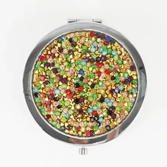 Unique Bargains Rhinestones Travel Makeup Mirror 1 Pc image {3}