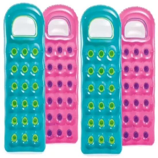 Intex 18-Pocket Suntanner Inflatable Lounge, 74" X 28", (Colors May Vary), (4-Pack) image {1}