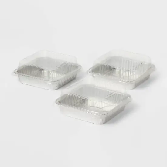 Aluminum Foil Cake Pan with Lids - 3ct - up&up&trade; image {2}