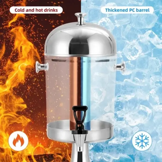 WhizMax 2.1 Gallon/8L Beverage Dispenser, Drink Dispensers with Stand, Spigot, Ice Container, Stainless Steel Water Juice Dispenser image {2}