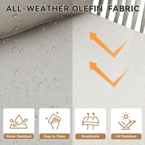 Buenhomino 5-Piece Patio Set &ndash; Sofa, 2 Swivel Chairs & 2 Ottomans, UV-Resistant Resin Wicker with Powder-Coated Steel Frame image {5}