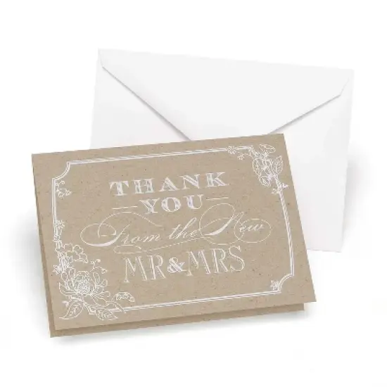 Hortense B. Hewitt HBH Thank You Wedding Note Card Country Blossom 50/Pack 30416ST image {1}