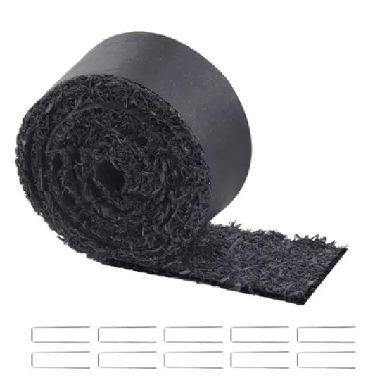VEVOR Rubber Mulch for Landscaping, Recycled Rubber Mulch Mat 120 x 4.5 in,Permanent Rubber Pathway, Natural-Looking Black Mulch Garden Edging Border image {8}