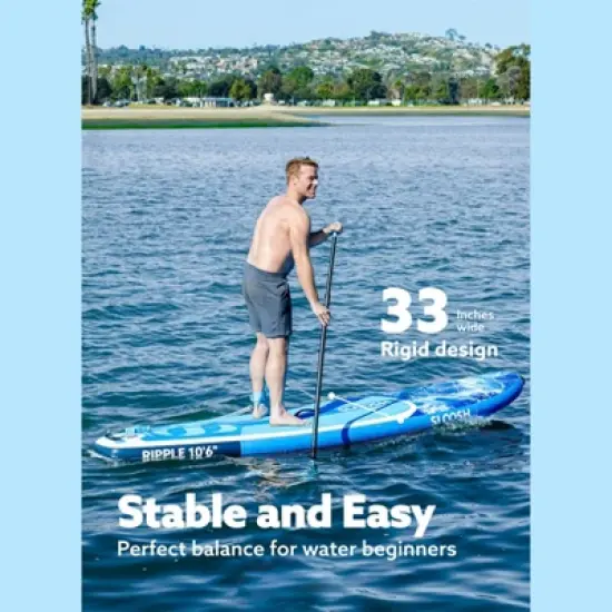 SLOOSH 126'' Ripple Inflatable Stand Up Paddle Board SUP with Premium Accessories, Non-Slip EVA Deck, Bag Included for Youth & Adults Water Adventure image {6}