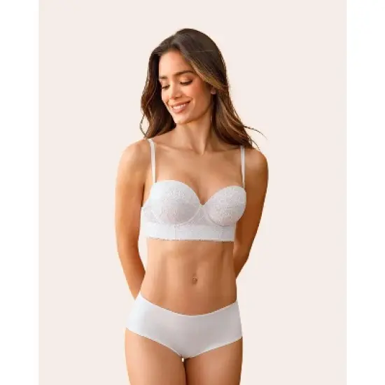 Leonisa  Laced Balconette Push-Up Bra with Wide Underbust Band - image {2}