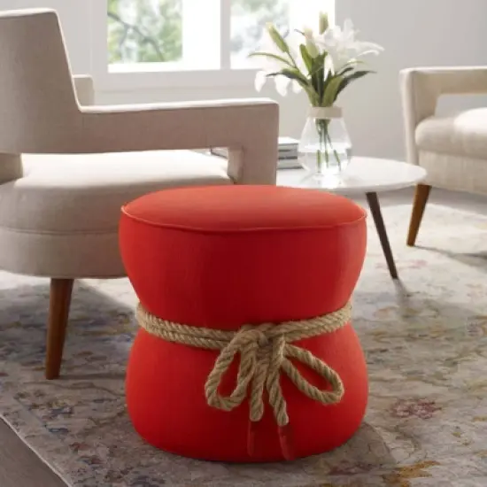 Beat Nautical Rope Upholstered Fabric Ottoman - Modway image {5}