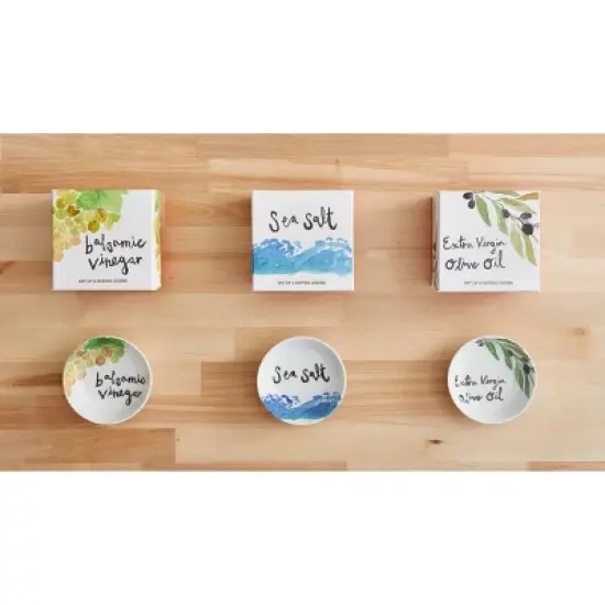 Set of 4 'Cook Eat Love' Condiment Servers - Rosanna image {2}