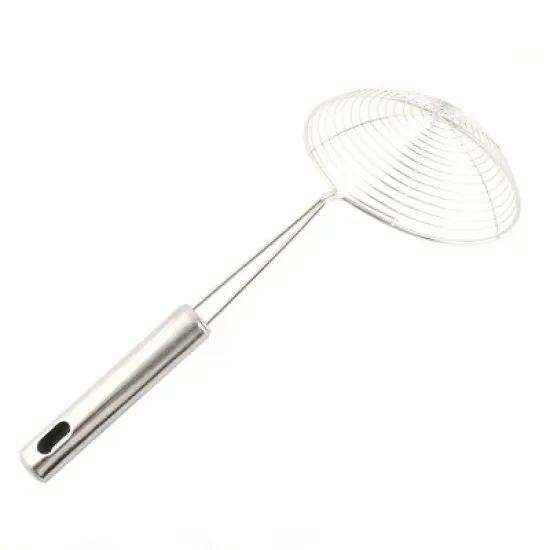 Unique Bargains Kitchenware Stainless Steel Oil Ladle Sifter Mesh Strainer Silver Tone 5.1'' Dia image {2}