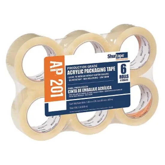 Shurtape  Acrylic Packing Tape, 2 mil, Clear, PK6 AP 201 image {9}