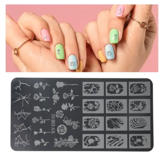 Unique Bargains Colorful Nail Art Stamp XY-DB10 Silver Tone 1 Pc image {2}