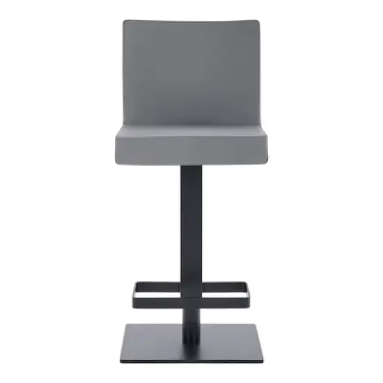 Legacy Adjustable Faux Leather Metal Swivel Barstool Gray/Black - Armen Living image {1}