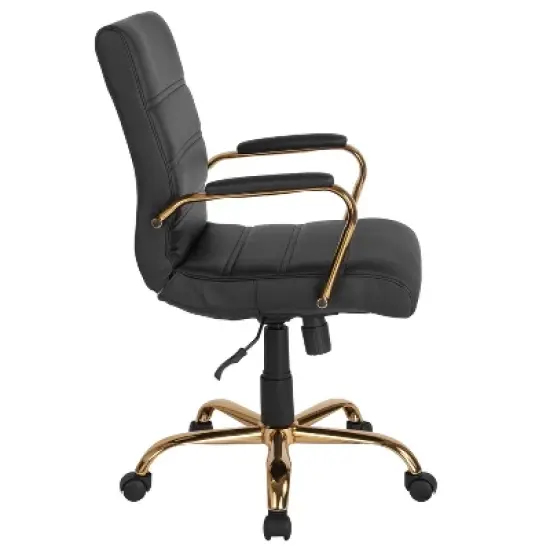 Flash Furniture Mid-Back Executive Swivel Office Chair with Metal Frame and Arms image {7}